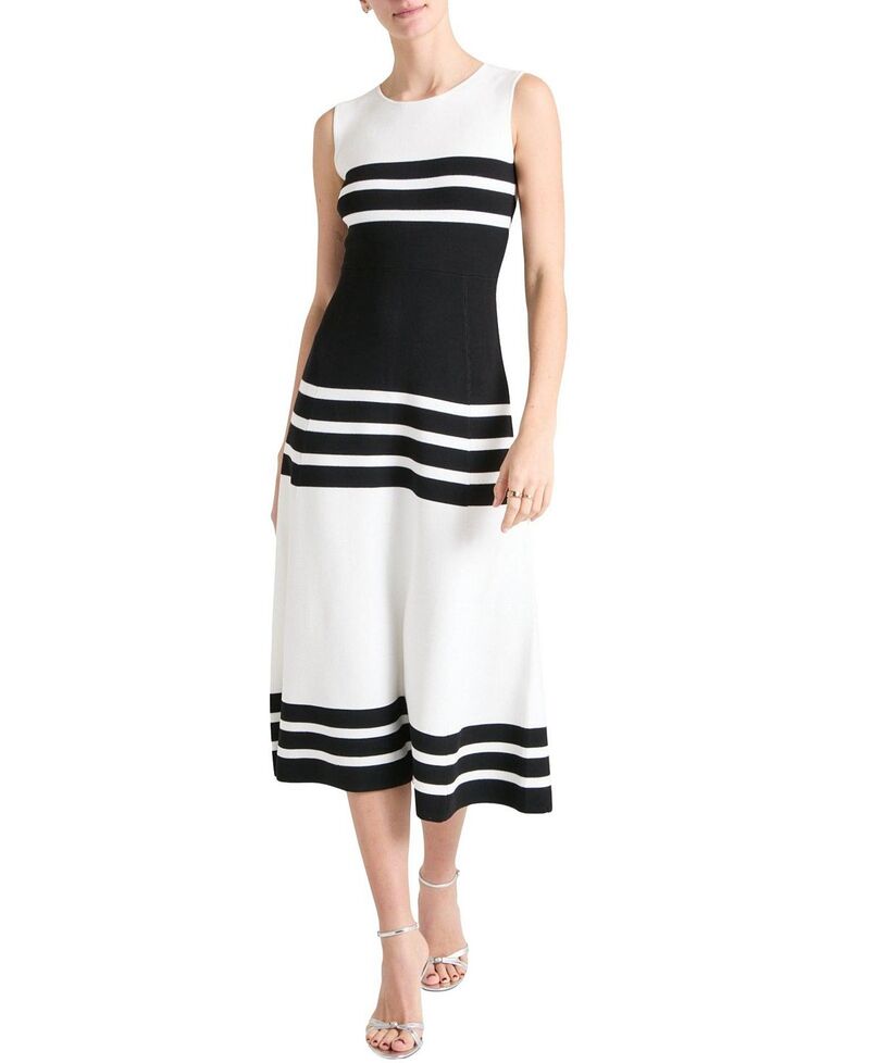 テンパリーロンドン レディース トップス 衣裳 編み物 Temperley London Women\u0027sailor Knit Dress Black/White 白いこと