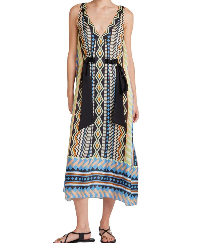 テンパリーロンドン レディース トップス 衣裳 Vのど首 Temperley London Women\u0027s Meryl V-Neck Dress Provence Blue Mix 青碧