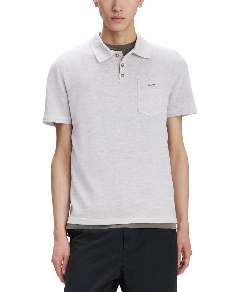 アーペーセー メンズ トップス スポーツシャツ A.P.C. Gide Polo Shirt Heathered Light Grey 薄墨色