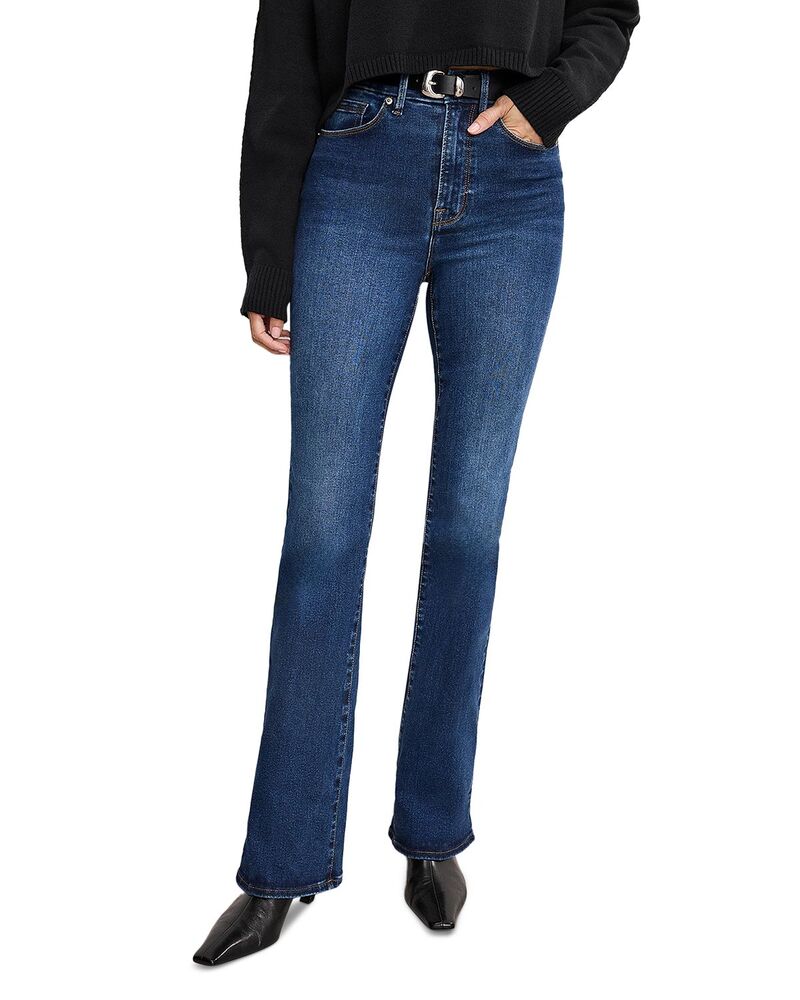 好ましいアメリカン レディース ボトムス ジーンズズボン下 ブーツとり捨てる ブーツ デニム Good American Always Fits Good Classic High Rise Bootcut Jeans indigo446 Indigo446