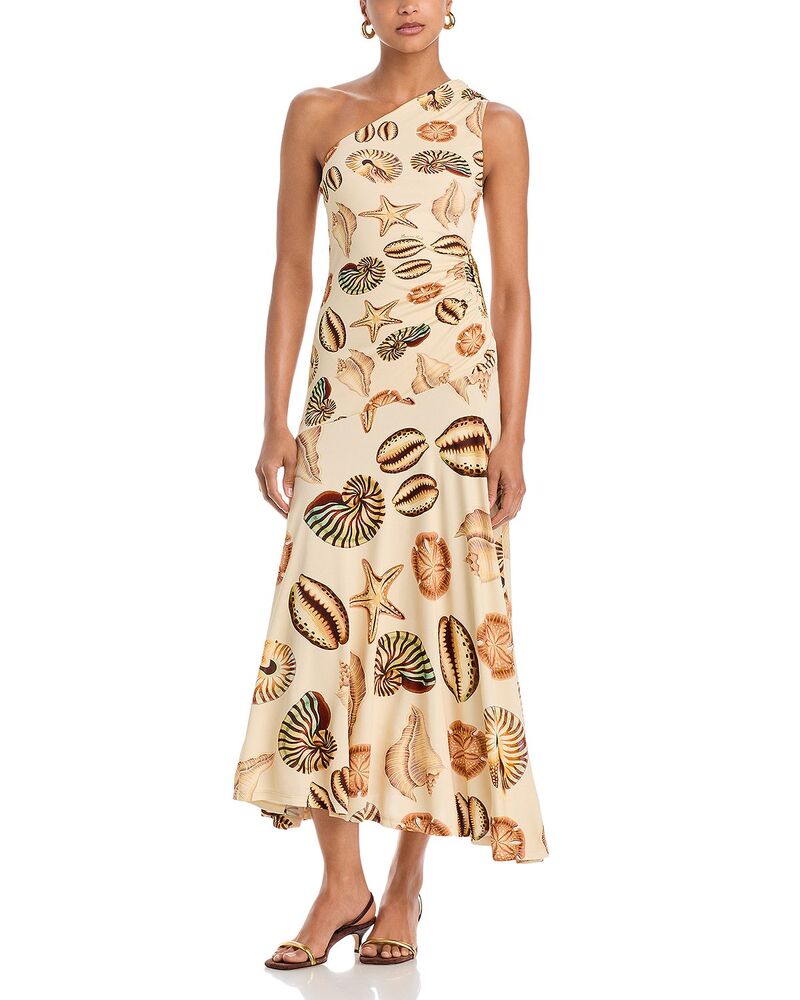 耕園 レディース トップス 衣裳 マキシ FARM Rio Marine Shells One Shoulder Maxi Dress Marine Shellsand 砂子