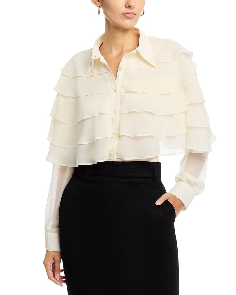 エリアスターズ レディース トップス プルオーバー ティアード フラウンス トップ Area Stars Tiered Ruffle Blouse Ivory 象牙色