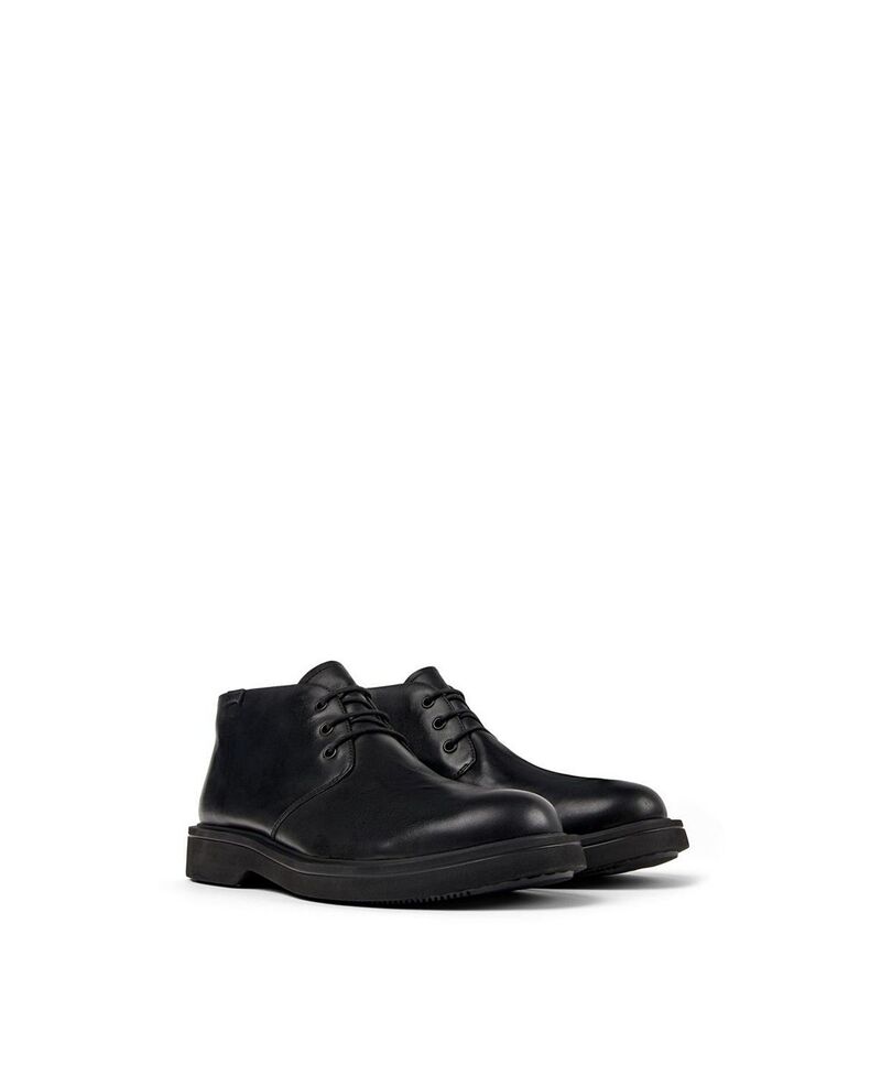 カンペール メンズ シューズ ブーツ・レインブーツ なめし革 Camper Men\u0027s Norman Leather Desert Boots Black 黒いこと