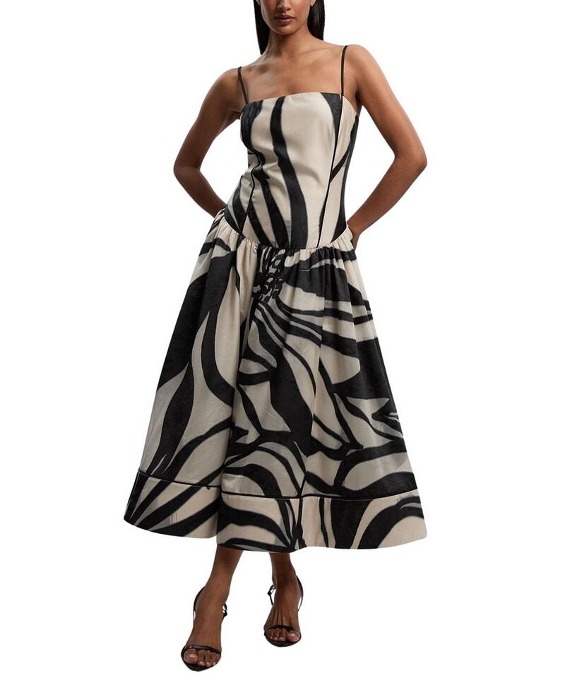 カレンミレン レディース トップス 衣裳 御花柄 マキシ 御花 Karen Millen Floral Jacquard Maxi Prom Dress Mono