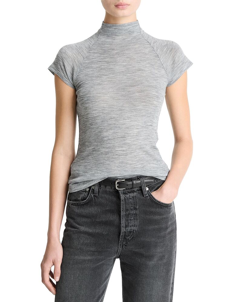 ヴィンス レディース トップス プルオーバー モックネック 旗がしら Vince Cap Sleeve Raglan Mock Neck Top Heather Thistle ギョリュウモドキ