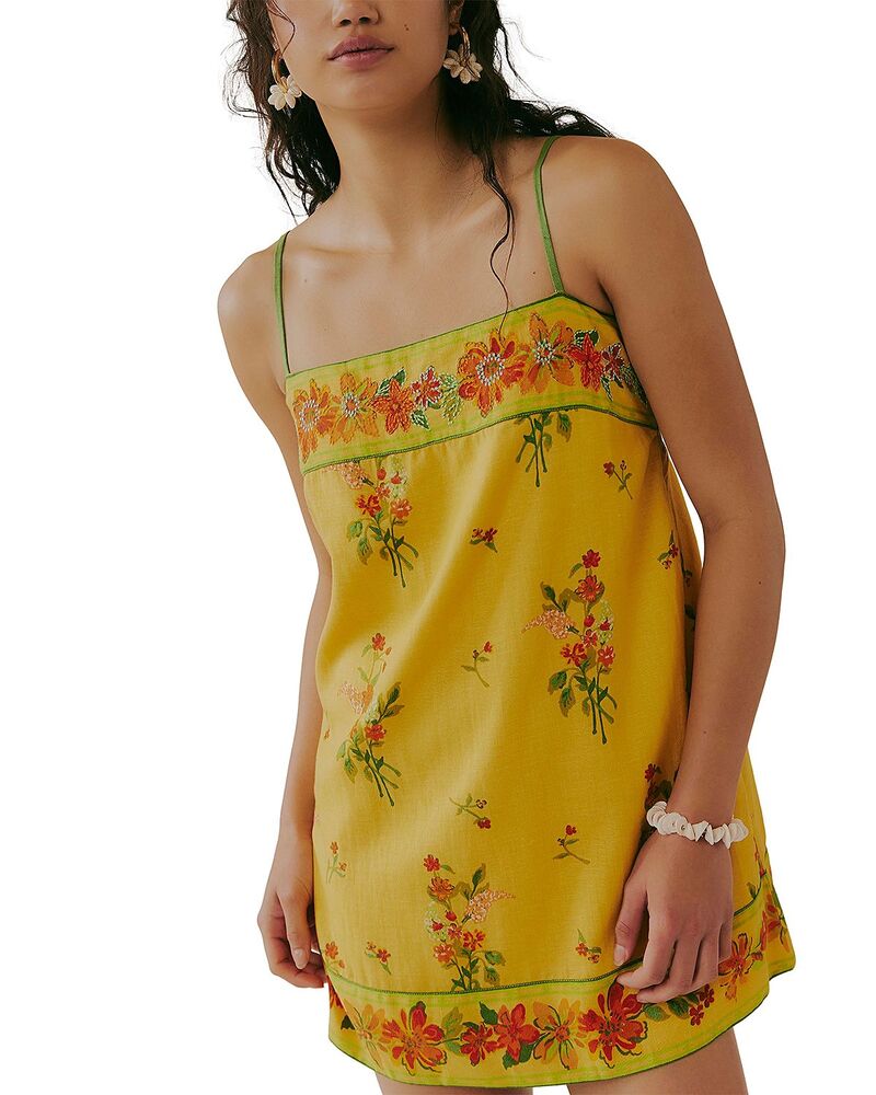 フリーピープル レディース トップス 衣装 ミニ Free People Bali Take Me With You Mini Dress Yellow 黄色