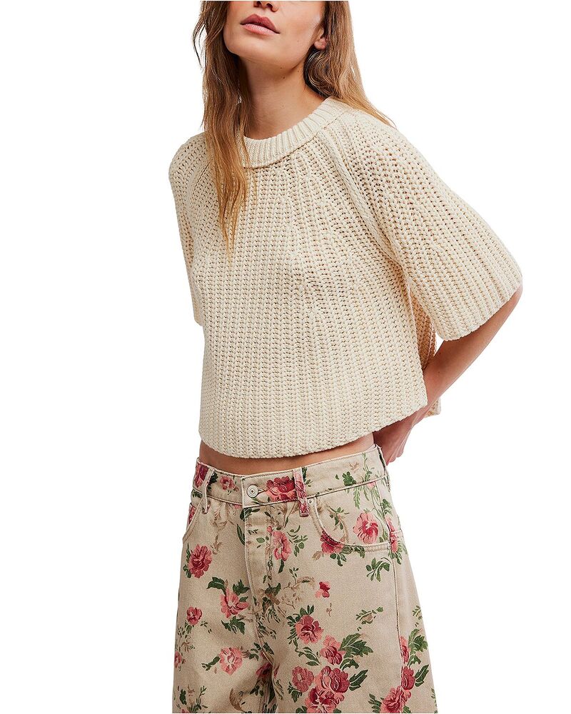 フリーピープル レディース アウター 編み物・スウェーター プルオーバー Free People Amy Sweater Tee Ivory 象牙色