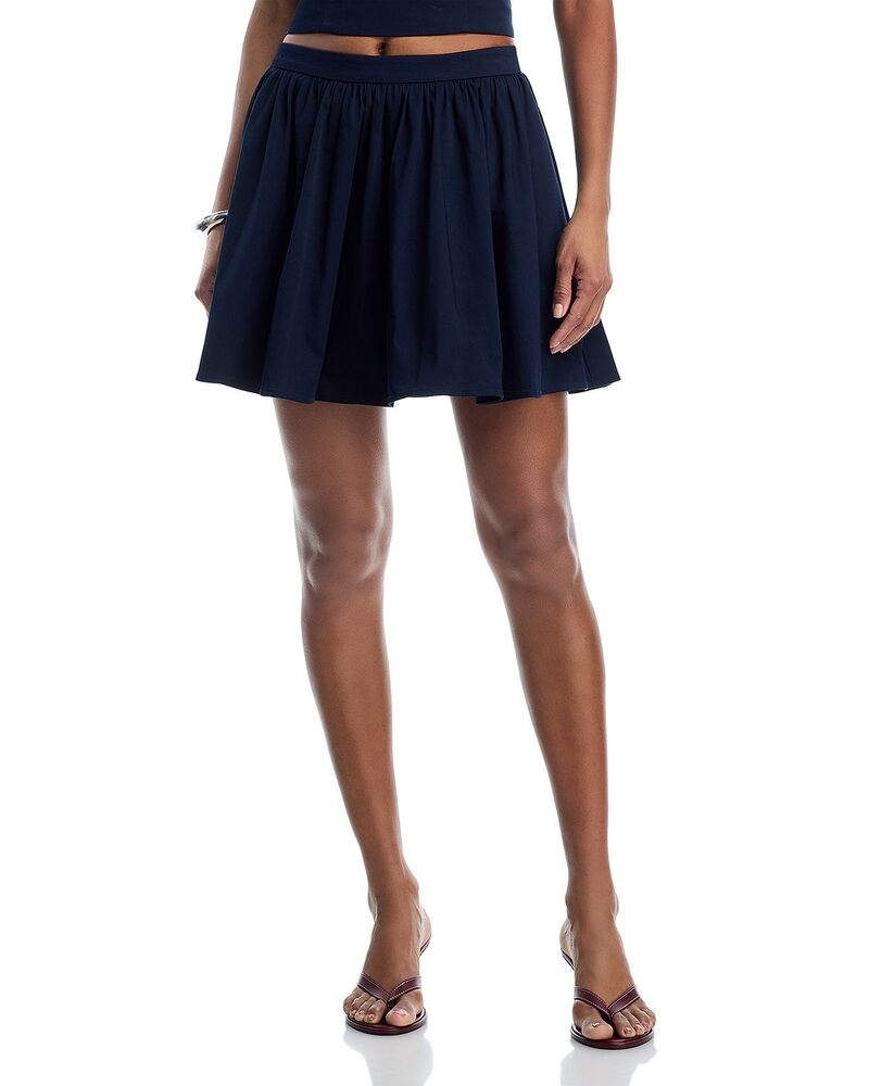 フレンチコネクション レディース 下つ方スコート ミニ プルオーバー FRENCH CONNECTION Sateen Weave Flare Mini Skirt Marine