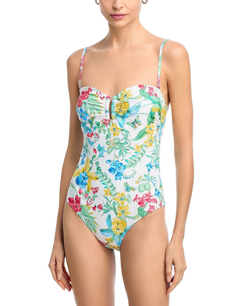 コビーハルペリン レディース 水泳着 上下仕掛ける Kobi Halperin Queen One Piece Swimsuit Ivory Multi 象牙色