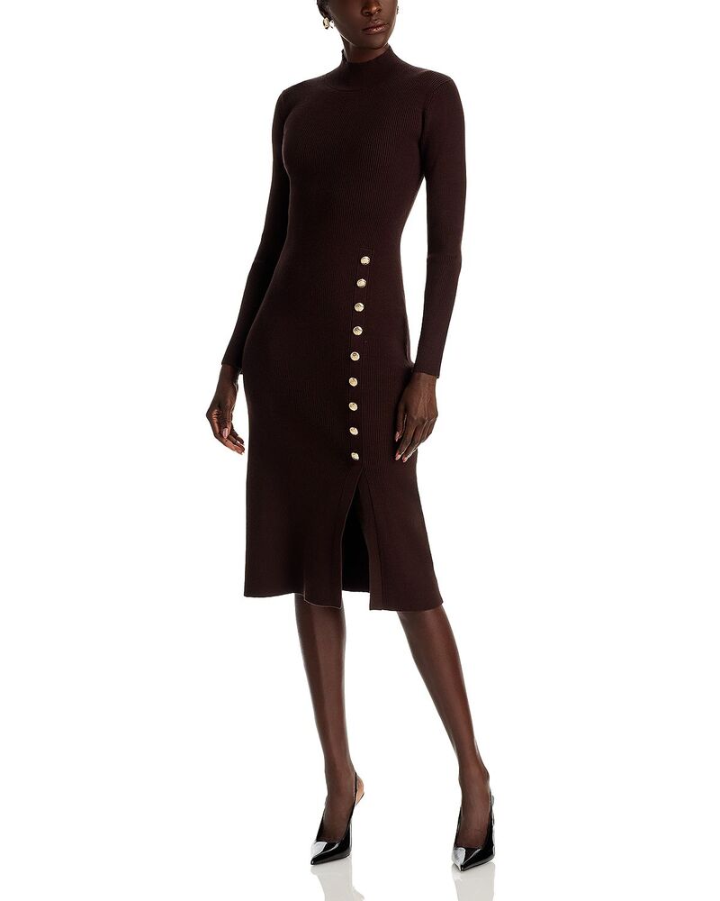 エリータハリ レディース アウター 編み物・ティーシャツ Elie Tahari The Chaya Sweater Dress Bistro Brown 赤銅色