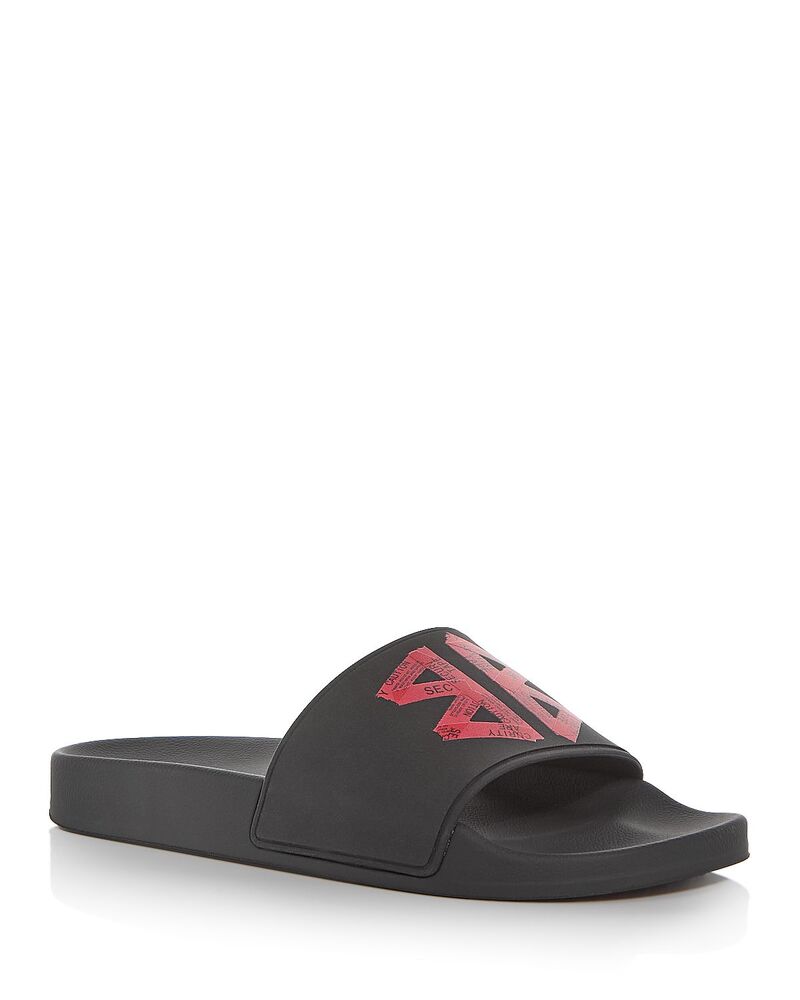 バレンシアガ メンズ シューズ サンダル Balenciaga Men\u0027s Rubber Slide Sandals Nero/Rouge