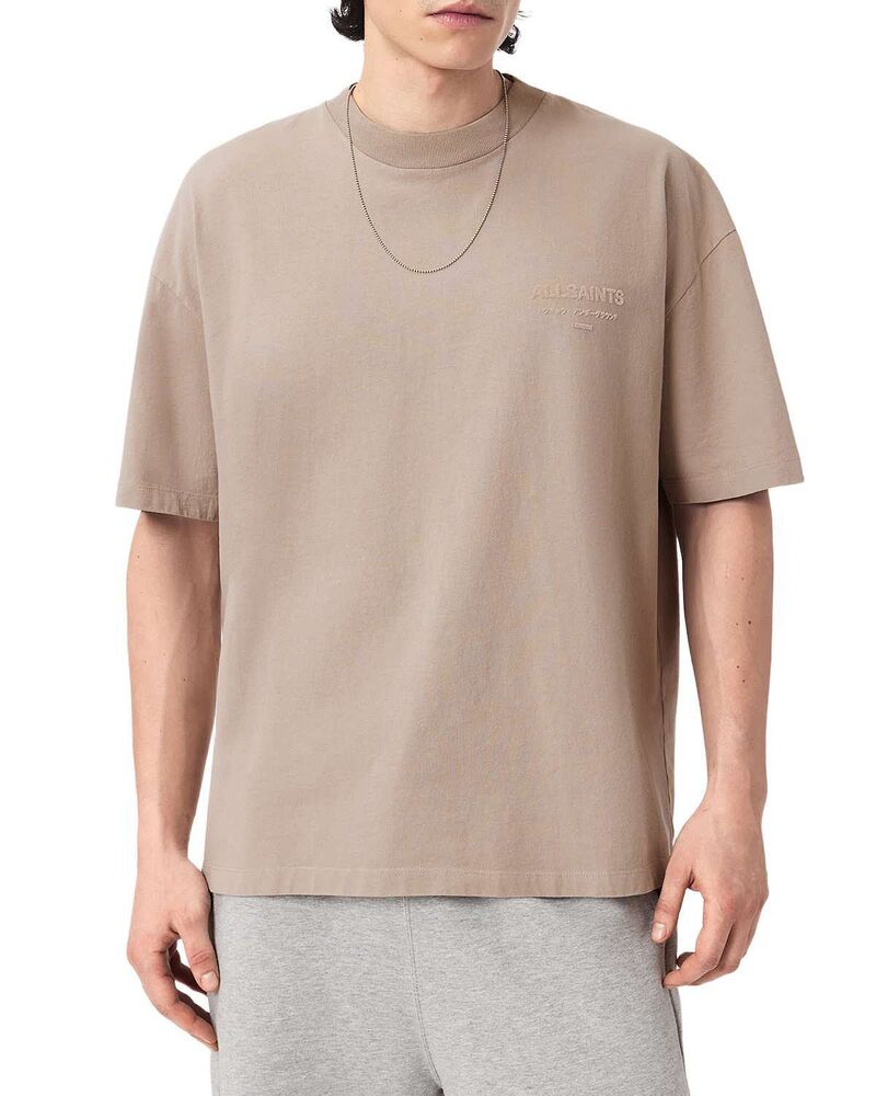 オールセインツ メンズ トップス プルオーバー ロゴタイプ ALLSAINTS Oversized Xander Logo Tee Dusk White 白いこと