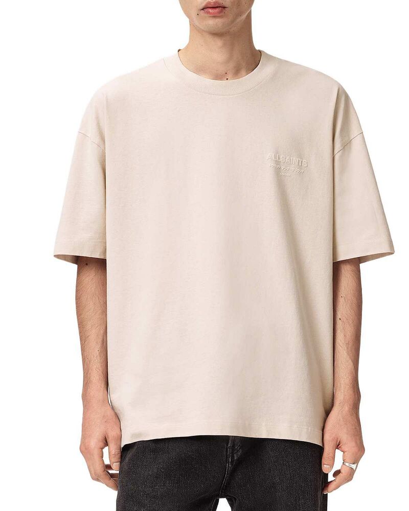オールセインツ メンズ トップス プルオーバー ロゴタイプ ALLSAINTS Oversized Xander Logo Tee Muted White 白いこと