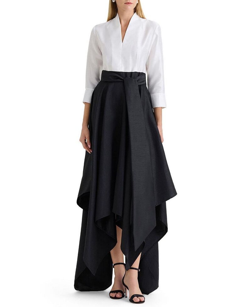 ミンウォン レディース トップス 衣裳 マキシ Ming Wang Fit-N-Flare Woven Maxi Dress Black White 白いこと