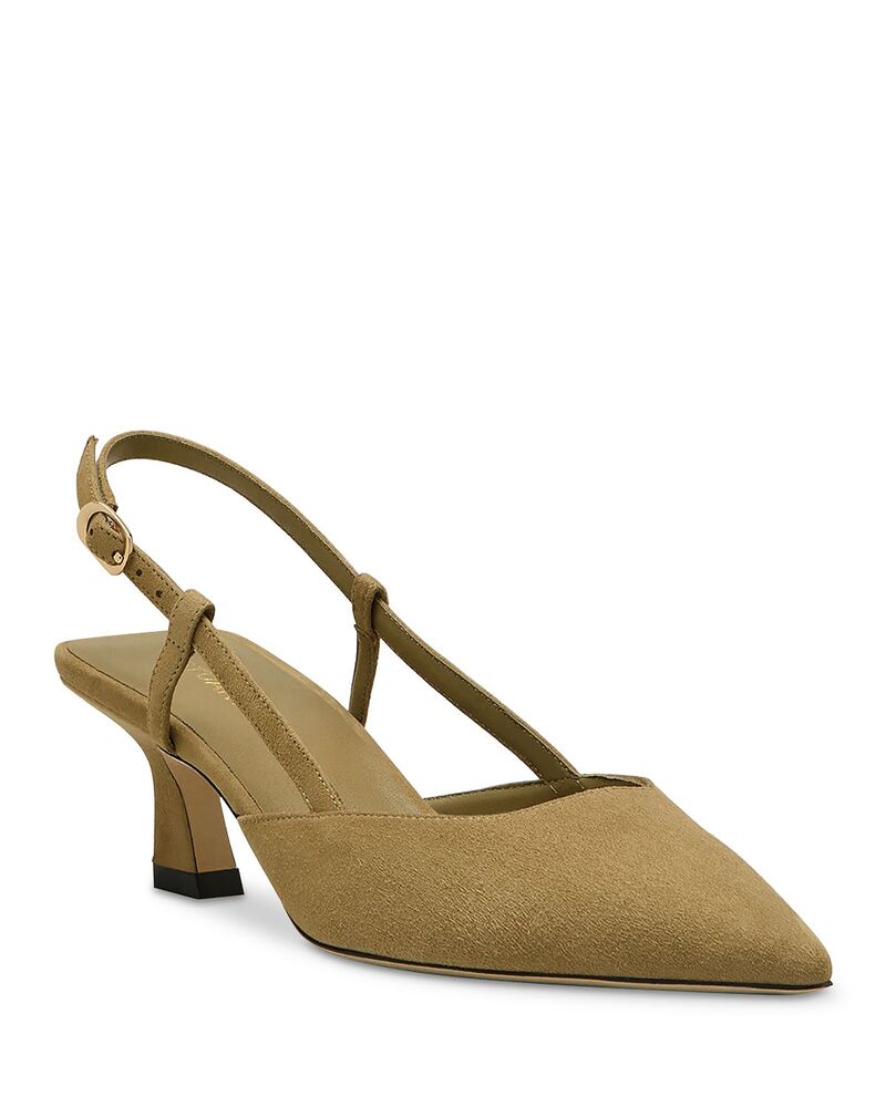 スチュアート ワイツマン レディース シューズ パンプスエード Stuart Weitzman Women\u0027s Vinnie 50 Slingback Suede Pumps Golden Olive オリーブ