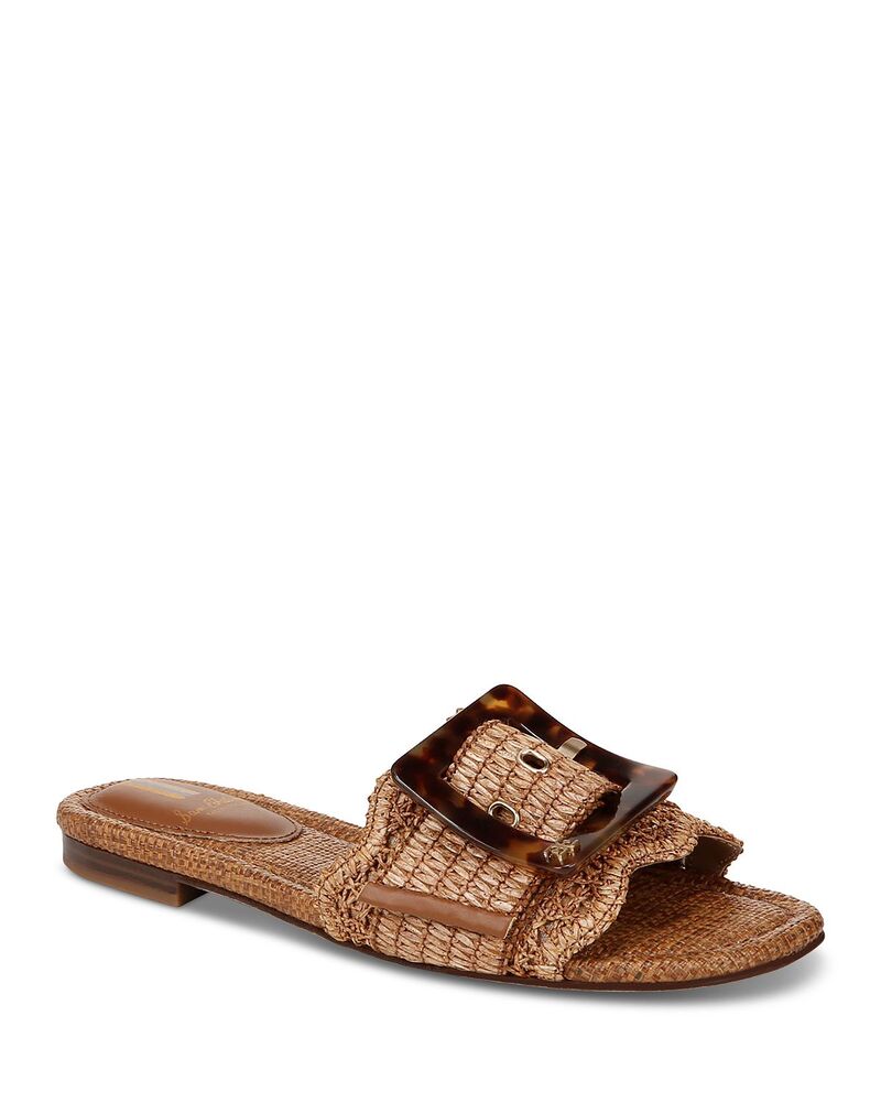 サムエデルマン レディース シューズ サンダル Sam Edelman Women\u0027s Bambi Buckled Woven Slide Sandals Cuoio