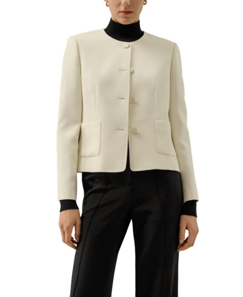 リリーシルク レディース アウター ジャケット・ブルゾン LILYSILK Tailored Silk Boxy Jacket Lily White ホワイト｜ReVida 店