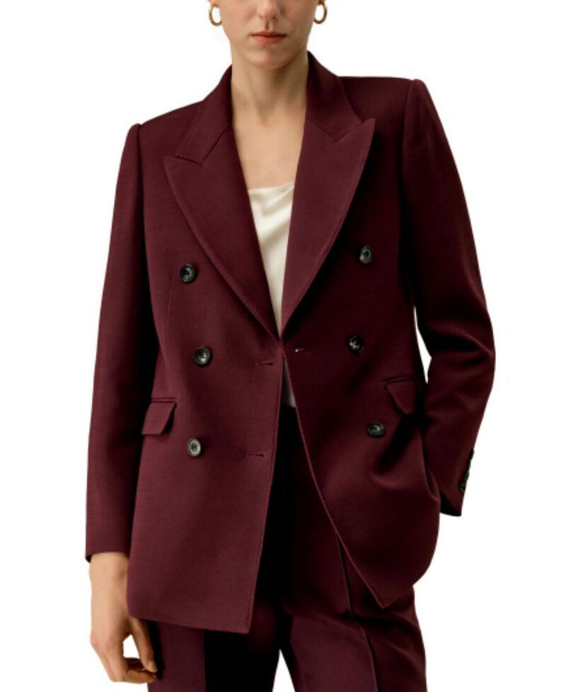リリー絹地 レディース アウター 上衣・上衣 スポーツジャケット LILYSILK Double Breasted Lapel Blazer Pinot Noir