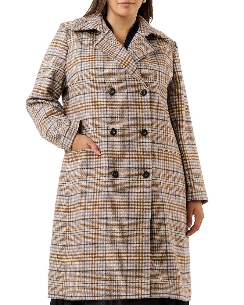 エステル足し加える レディース アウター 厚地の外套 Estelle Plus Frostfall Plaid Coat Frosted Cocoa チョコレート