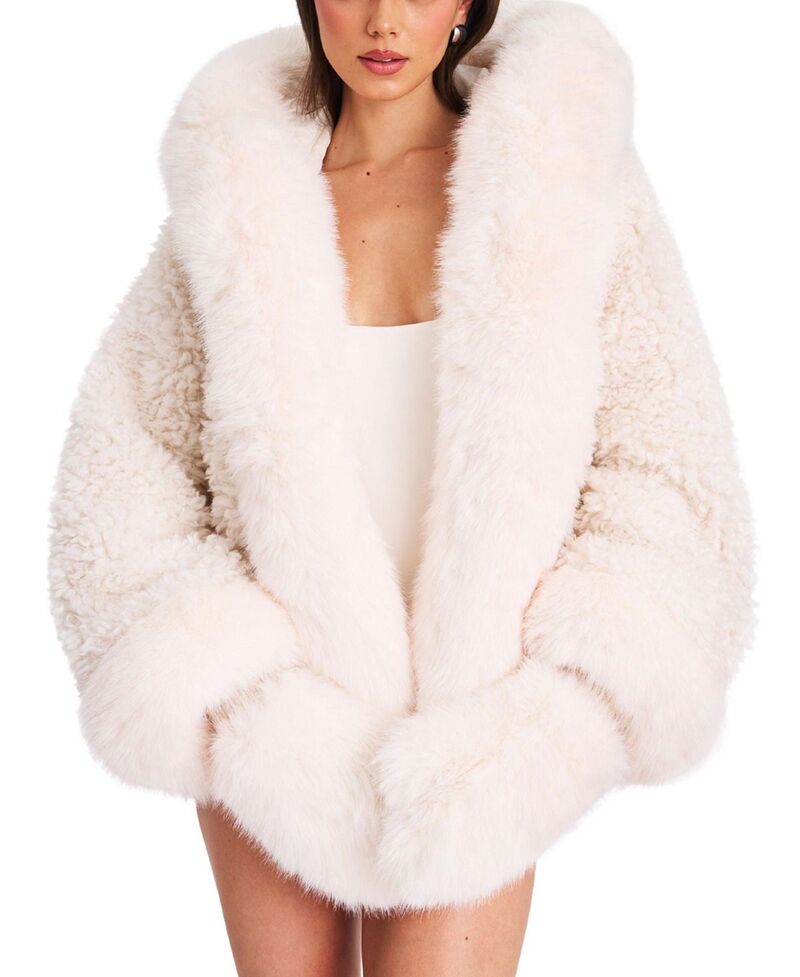 し損ない倶楽部 レディース アウター 厚地の外套 Miss Circle Jumbo Kali Faux Shearling Fur Trimmed Coat White 白いこと