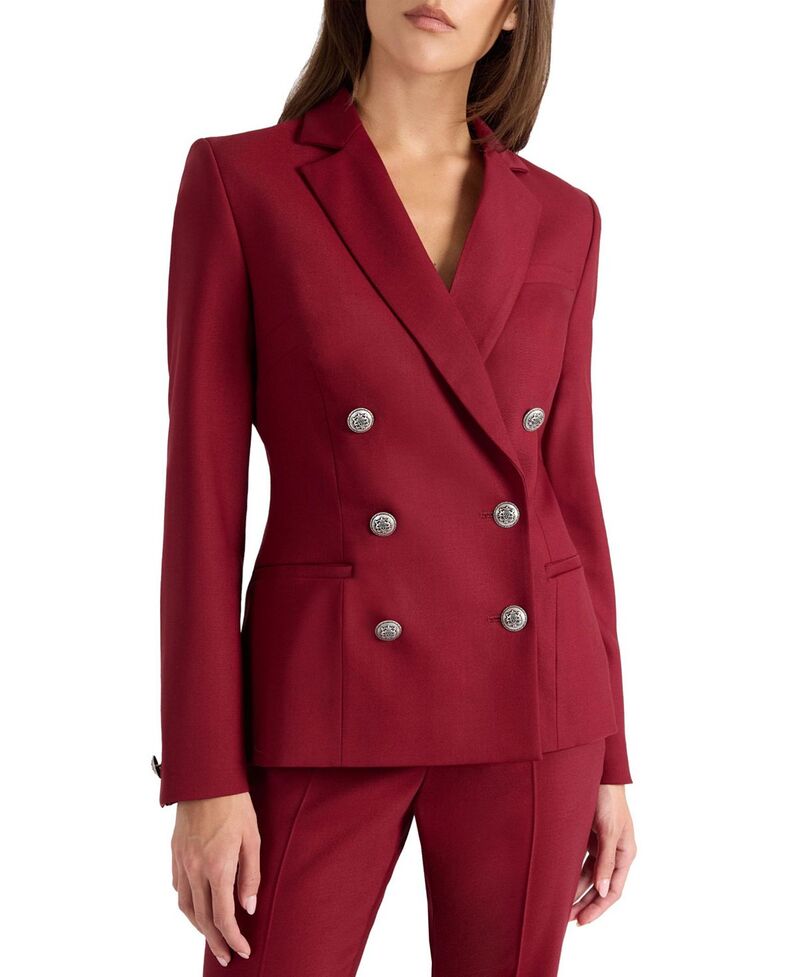 サントレッリ レディース アウター 上衣・上衣 羊毛 Santorelli Quinn Double Breasted Jacket インチ Lightweight Virgin Wool Stretch Bordeaux