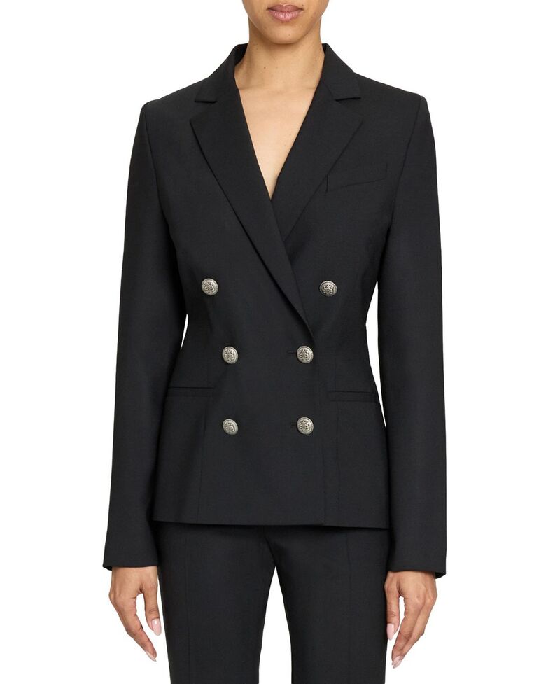 サントレッリ レディース アウター 上衣・上衣 羊毛 Santorelli Quinn Double Breasted Jacket インチ Virgin Wool Stretch Black 黒いこと