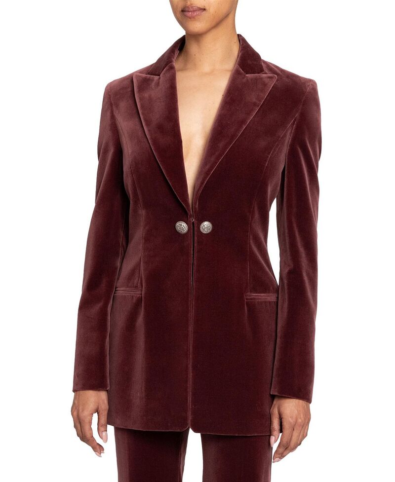 サントレッリ レディース アウター 上衣・上衣 天鵝絨 Santorelli Milli Long Velvet Jacket インチ Luxury Stretch Velvet Dusty Mauve