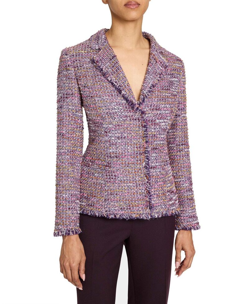 サントレッリ レディース アウター ジャケット・ブルゾン ツイード Santorelli Gisele Luxury Tweed Jacket Dusty Lilac ライラック|ReVida 店