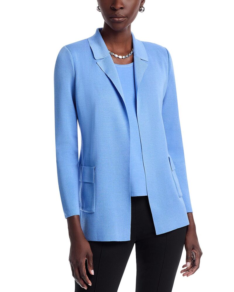 ミソック レディース アウター 上衣・上衣 編み物 Misook Wrinkle Resistant Knit Jacketranquil Blue 青色