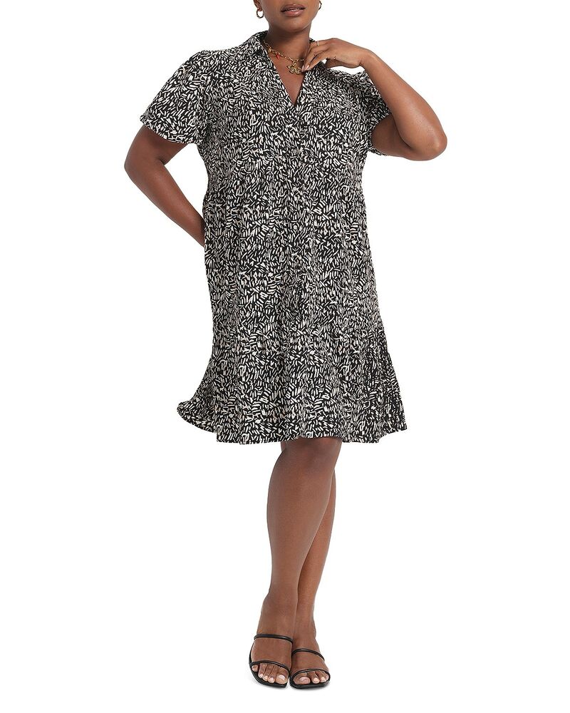 エステル足し加える レディース トップス 衣装 Estelle Plus Abstract Geo Dress Black/Neutral 黒いこと
