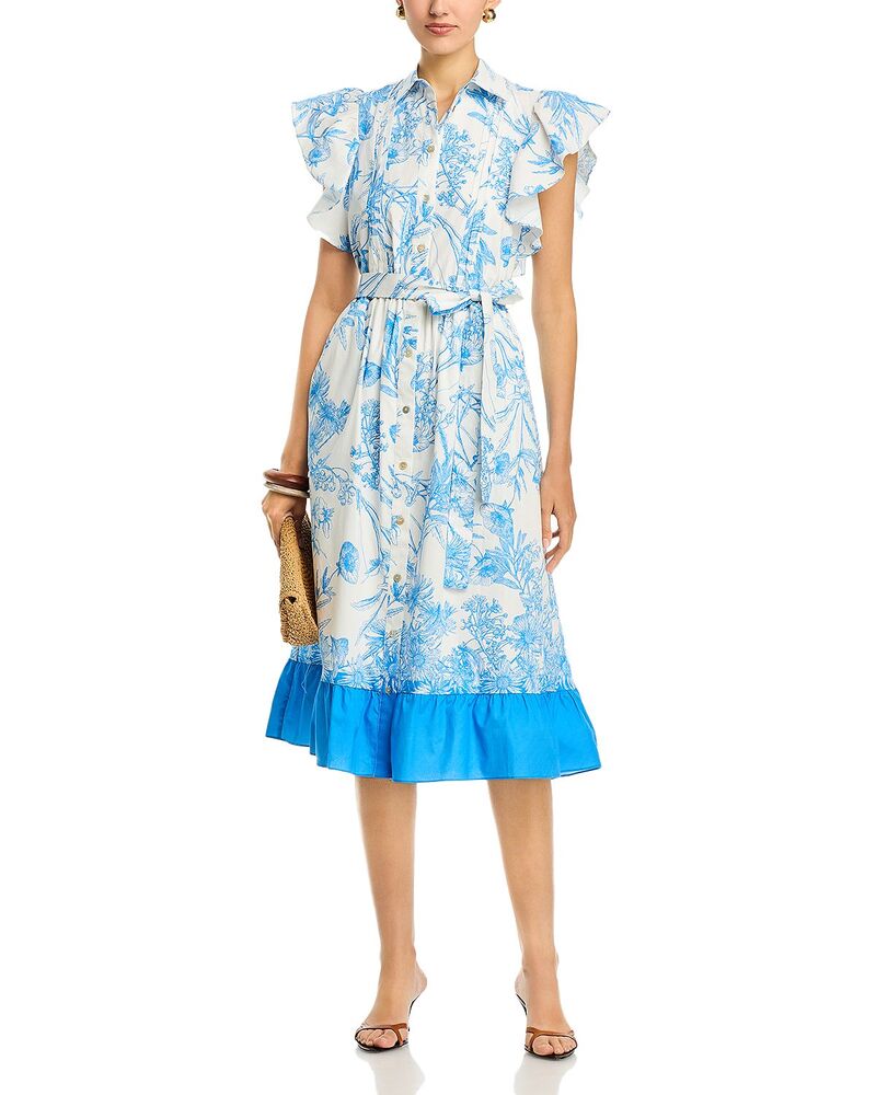 ティー・タハリ レディース トップス 衣装 MIDI Tahari Flutter Sleeve Midi Dresspring Bloom