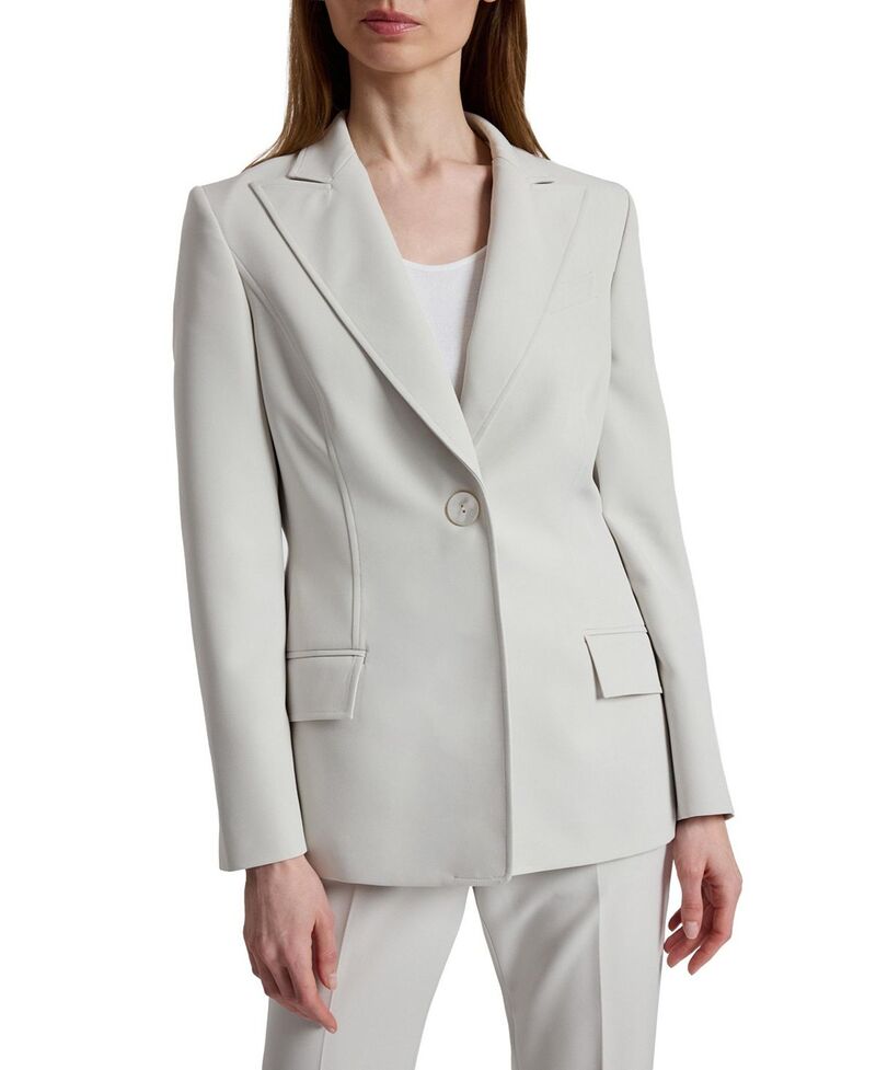 サントレッリ レディース アウター 上衣・上衣 縮緬 Santorelli Jess Crepe Single Button Jacket Ash 死灰