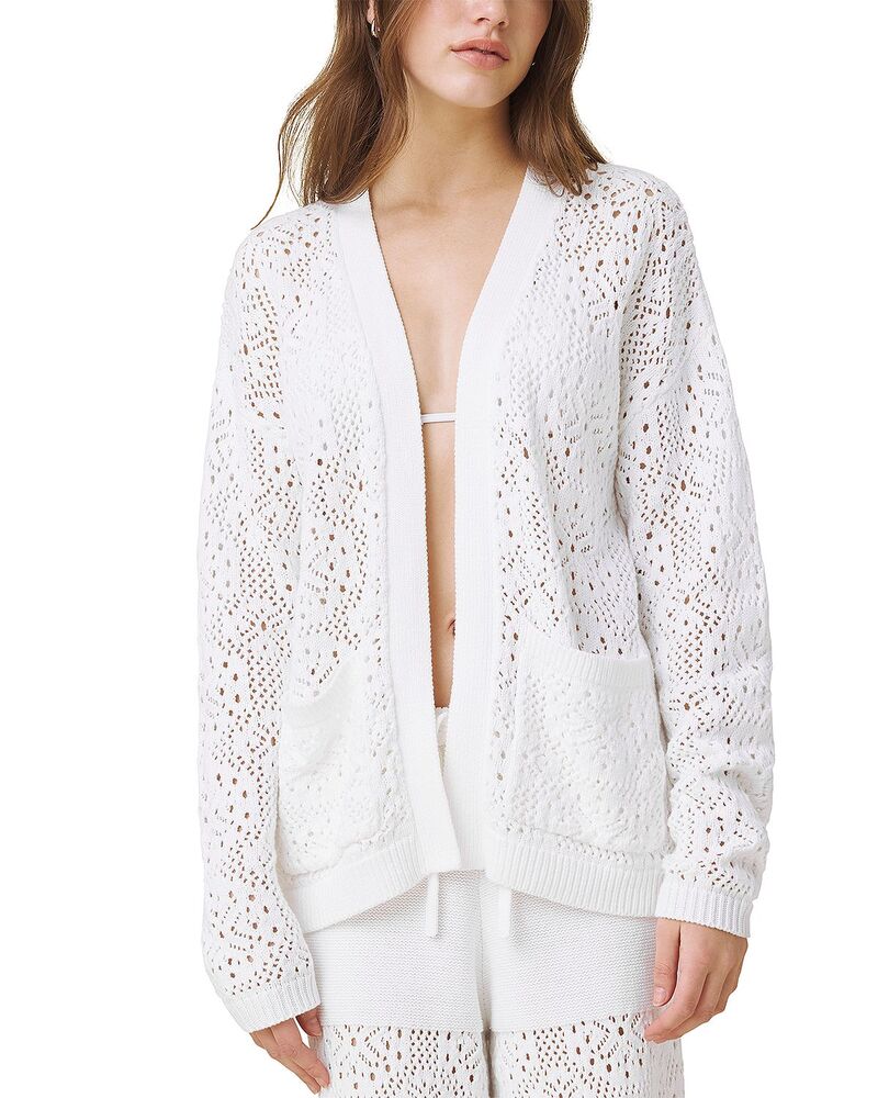 スプレンディット レディース アウター ジレー Splendid Beckham Crocheted Open Cardigan White 白いこと