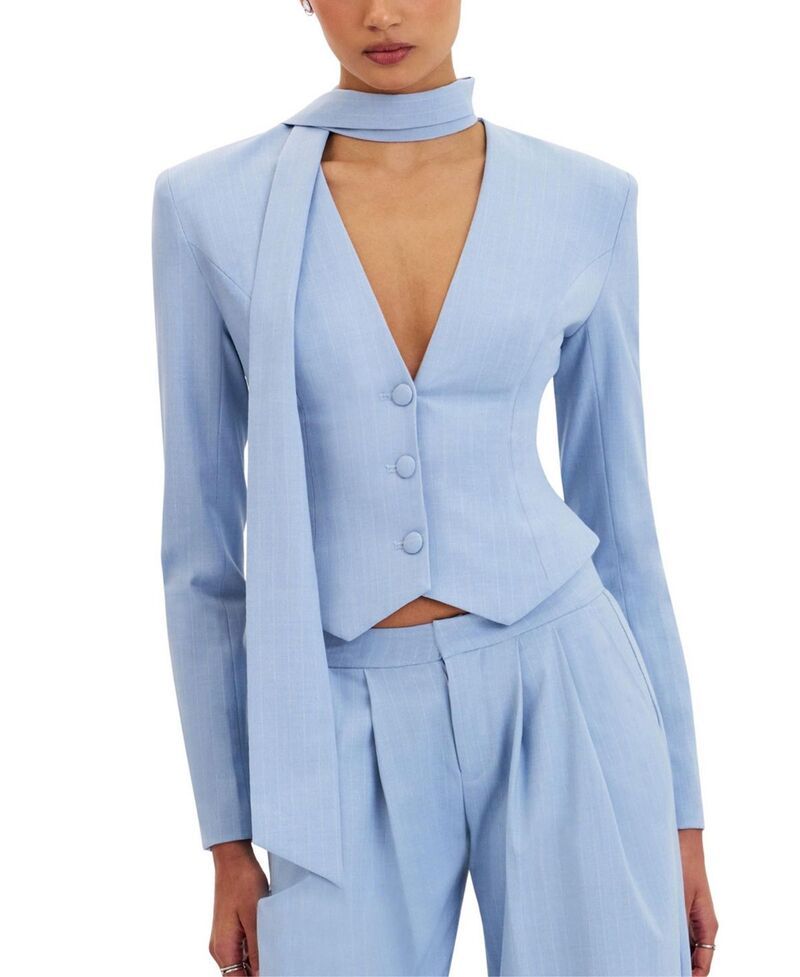 し損ない倶楽部 レディース アウター 上衣・上衣 スポーツジャケット Miss Circle Renley Pinstripeplum Blazer Sky Blue 青色