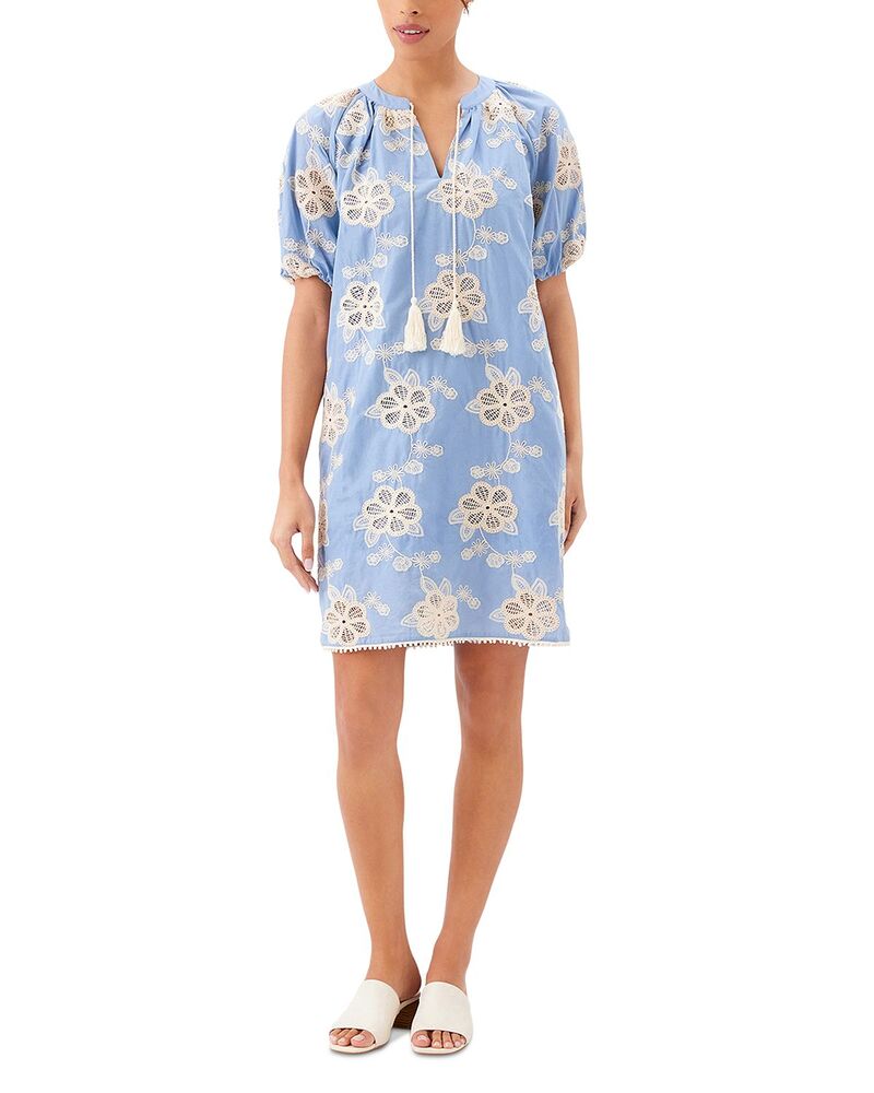 カレンケーン レディース トップス 衣装 Karen Kane Tasseled Puffed Sleeve Dress Chambray/Natural