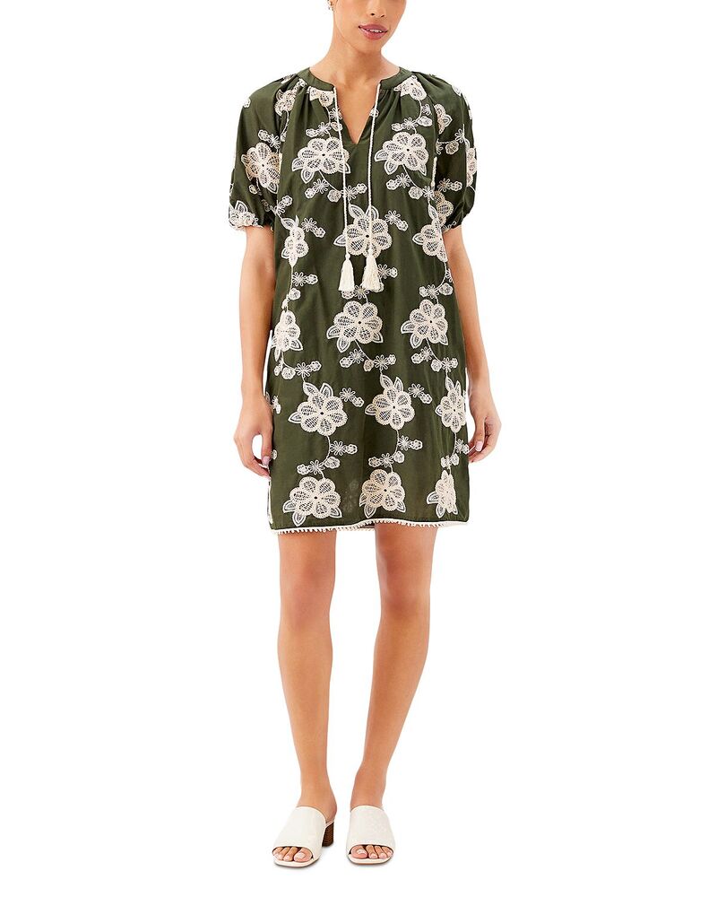 カレンケーン レディース トップス 衣装 Karen Kane Tasseled Puffed Sleeve Dress Olive/Natural オリーブ