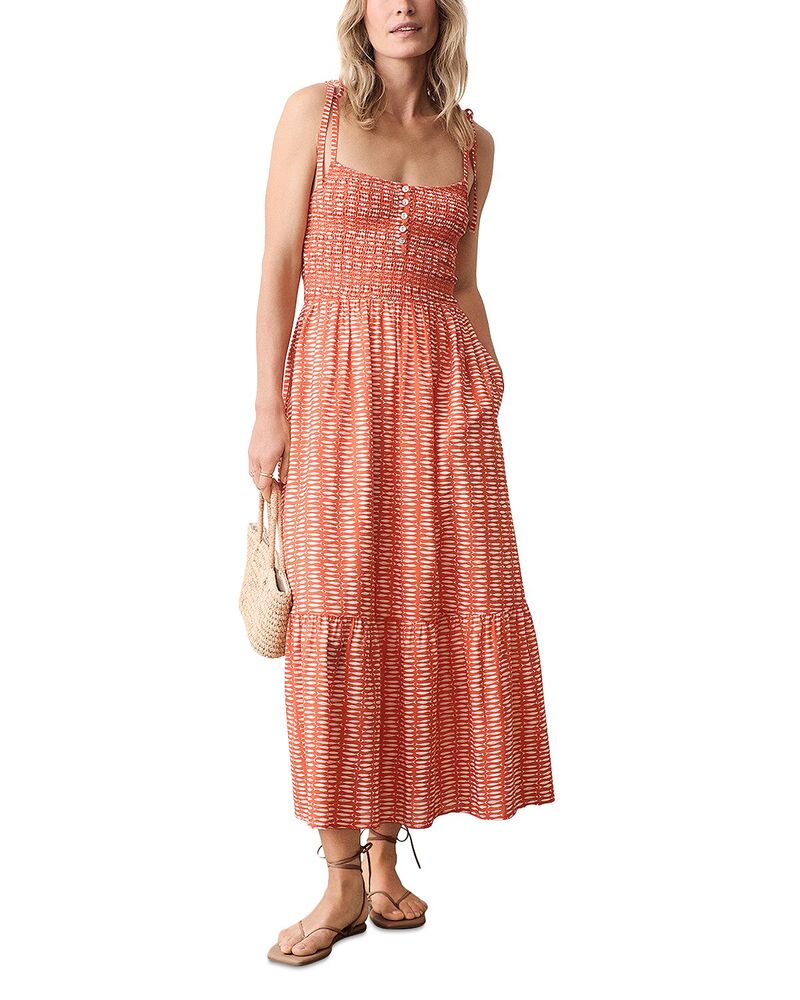 米国海兵隊員 度合い レディース トップス 衣装 シャーリング Marine Layer Carmen Smockedressardina Print