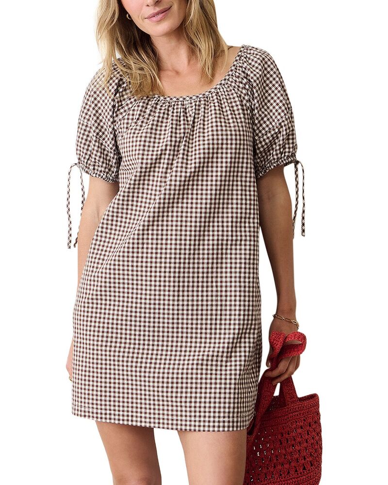 米国海兵隊員 度合い レディース トップス 衣装 ミニ Marine Layer Aleca Mini Dress Chocolate Gingham 黒茶