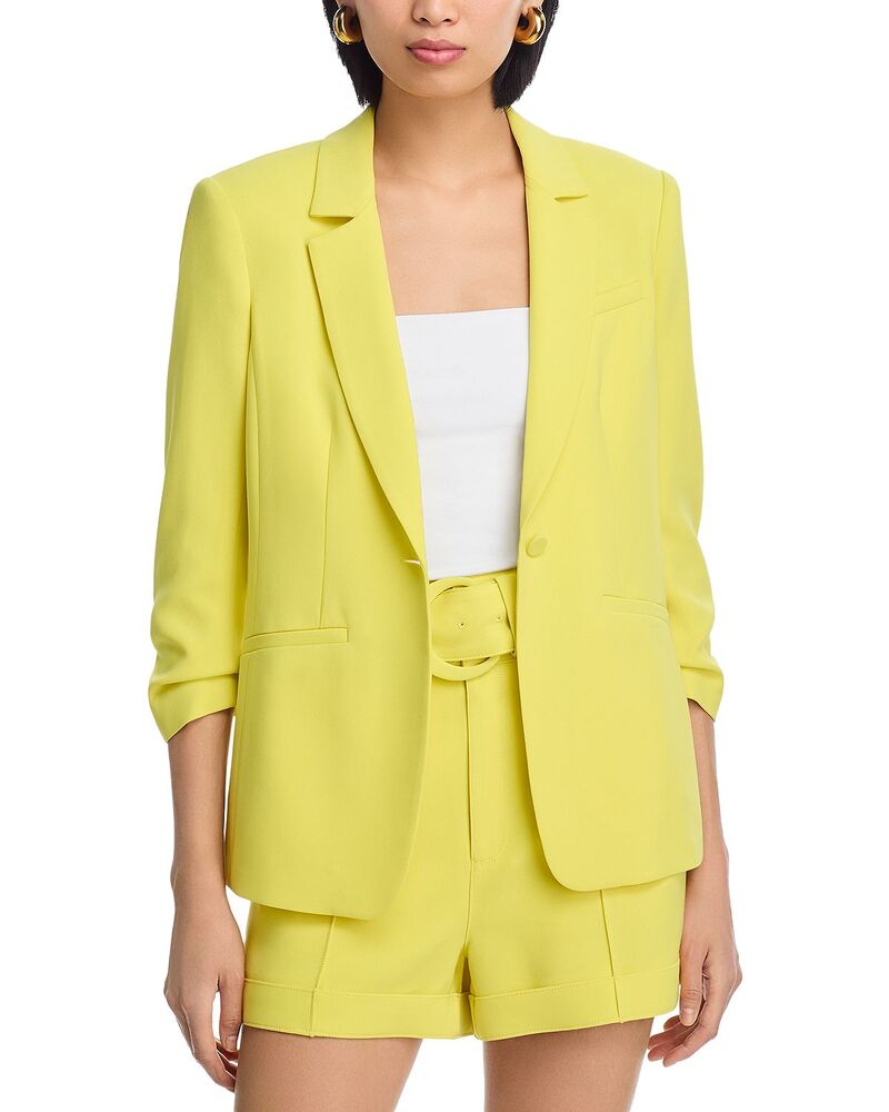 サンク セプト レディース アウター 上衣・上衣 ギャザー スポーツジャケット Cinq Sept Khloe Ruched-Cuff Blazer Starfruit