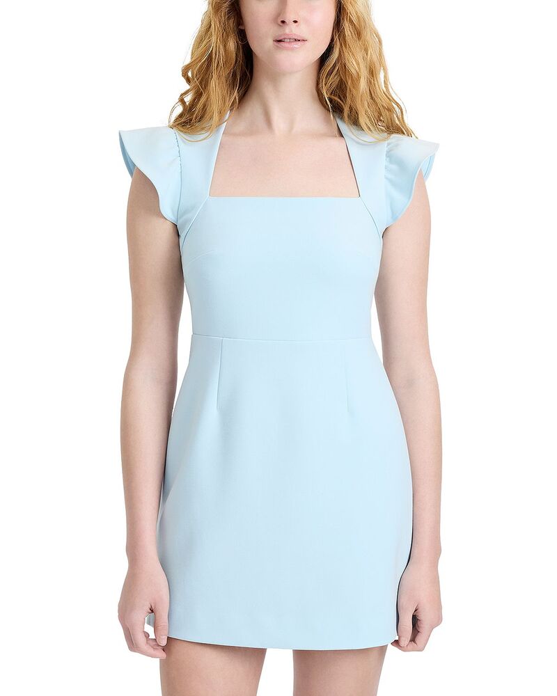フレンチコネクション レディース トップス 衣装 ミニ FRENCH CONNECTION Whisper Square Neck Flutter Sleeve Mini Dress Light Dream Blue 青色