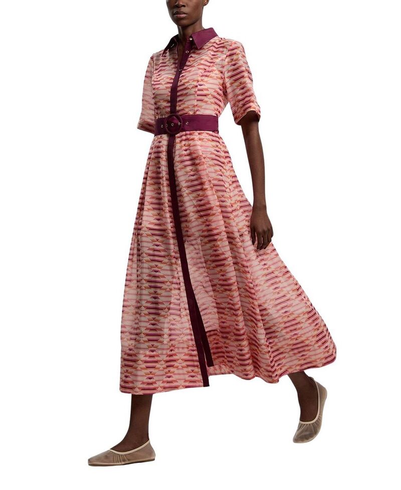 カレンミレン レディース トップス 衣装 MIDI プルオーバー Karen Millen Short Sleeve Midi Shirt Dress Multi マルチ色合い