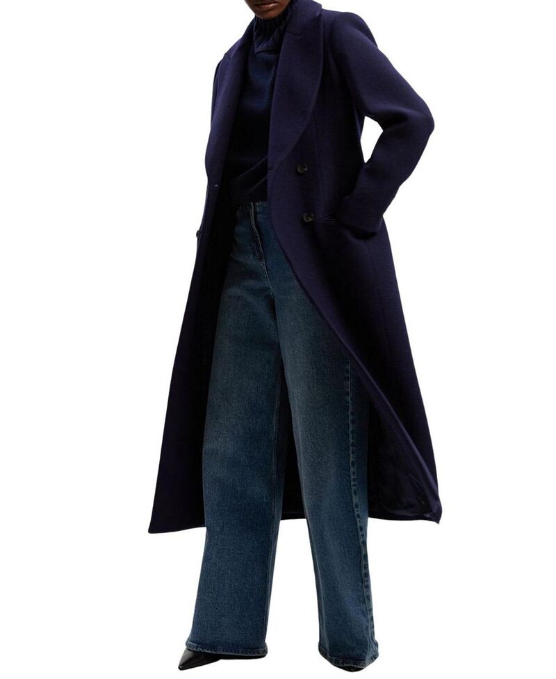 カレンミレン レディース アウター 厚地の外套 MIDI Karen Millen Double Breasted Tailored Midi Coat Navy 米国海軍