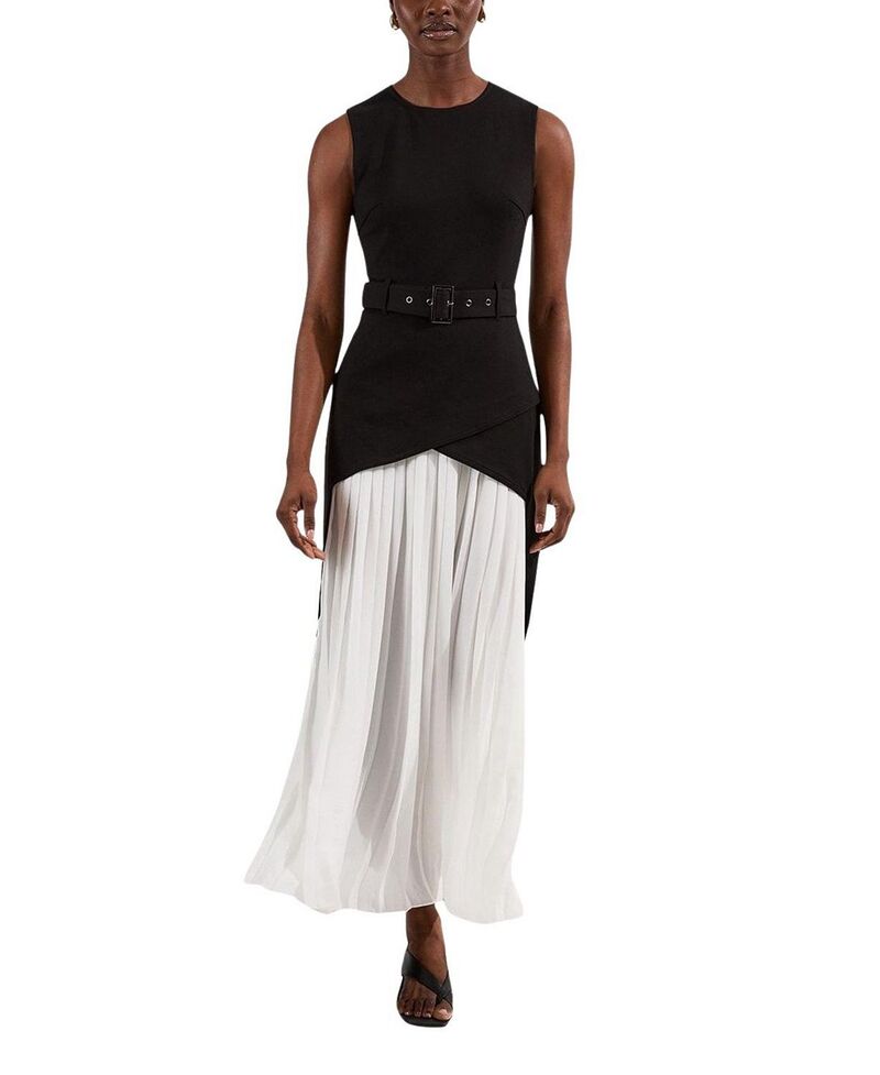 カレンミレン レディース トップス 衣装 筋目 プルオーバー マキシ Karen Millen Jersey Pleated Maxi Dress Mono