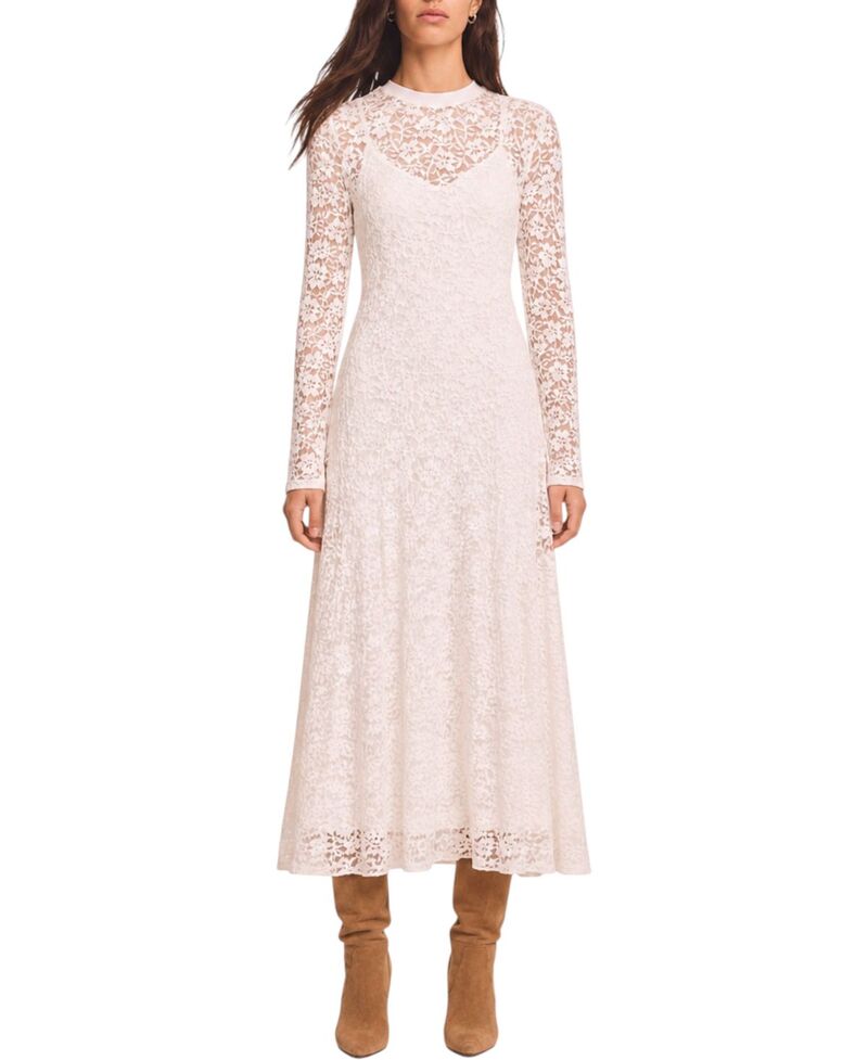 ミルトンベルベット レディース トップス 衣装 非対称 MIDI スピード競技 Mint Velvet Women\u0027s Lace Full Asymmetric Midi Dress Ivory 象牙色