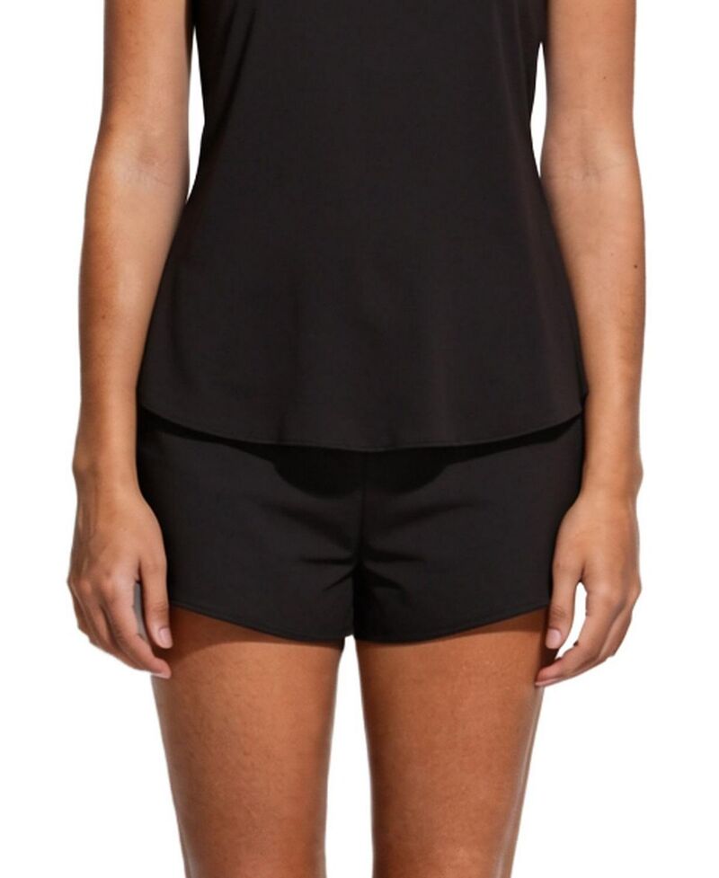 ギニア共和国 レディース ボトムス 二分の一ズボン下・さる股引き 絹地 GINIA Washable Silk Short Black 黒いこと