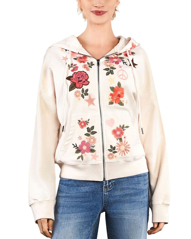 ビリー T レディース アウター パーカー・スウェット 綿織物 Billy T Cotton-Blend Camp Happy Embellished Hoodie Iced Latte