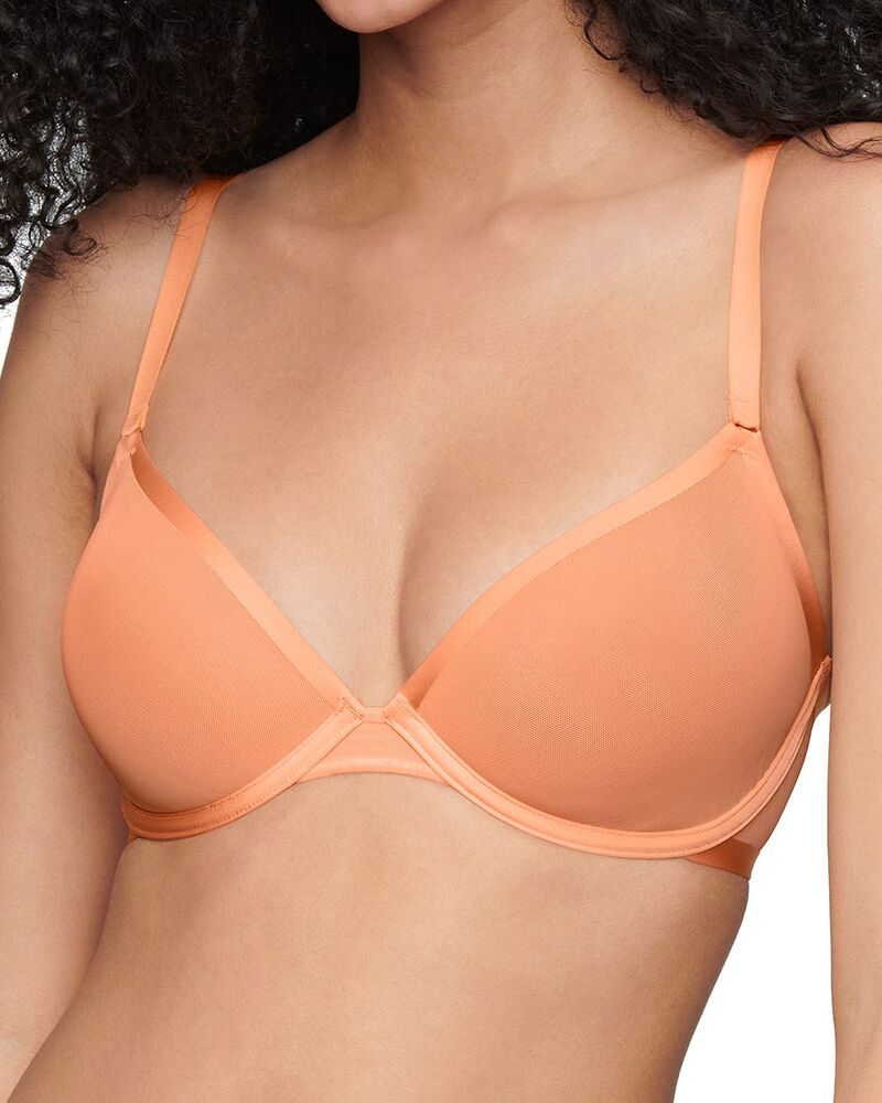 クープ レディース アンダーウェア ブラジャー メッシュ CUUP The Plunge Mesh Bra Coral コーラル｜ReVida 店