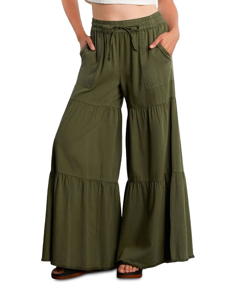 ビリー T レディース ボトムス 心地よいズボン下 ティアード Billy T Fancy Tiered Pantsoft Olive オリーブ