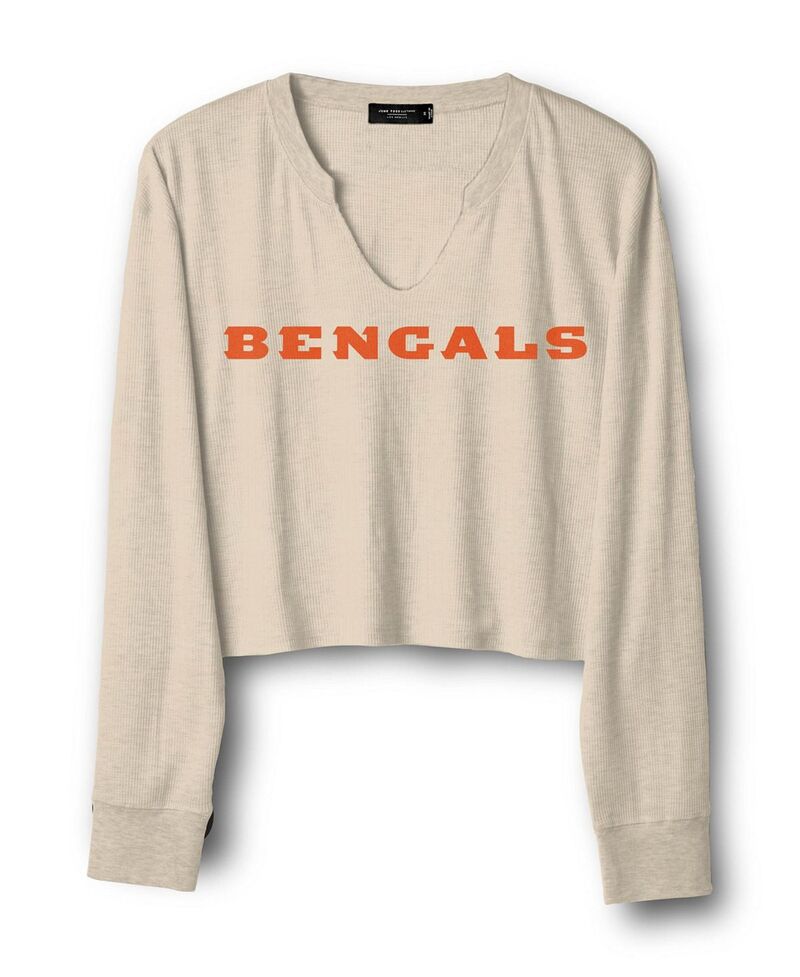 ジャンクフードクロージング レディース アウター パーカー・スウェット プルオーバー Junk Food Clothing Women\u0027s NFL Cincinnati Bengalsunday Crop Thermal Sweatshirt Oatmeal オートミール