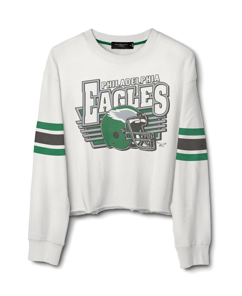 ジャンクフードクロージング レディース アウター パーカー・スウェット シャツ フリース Junk Food Clothing Women's NFL Philadelphia Eagles Kickoff Crop Crew Fleece Sweatshirt Philadelphia Eagles|ReVida 店